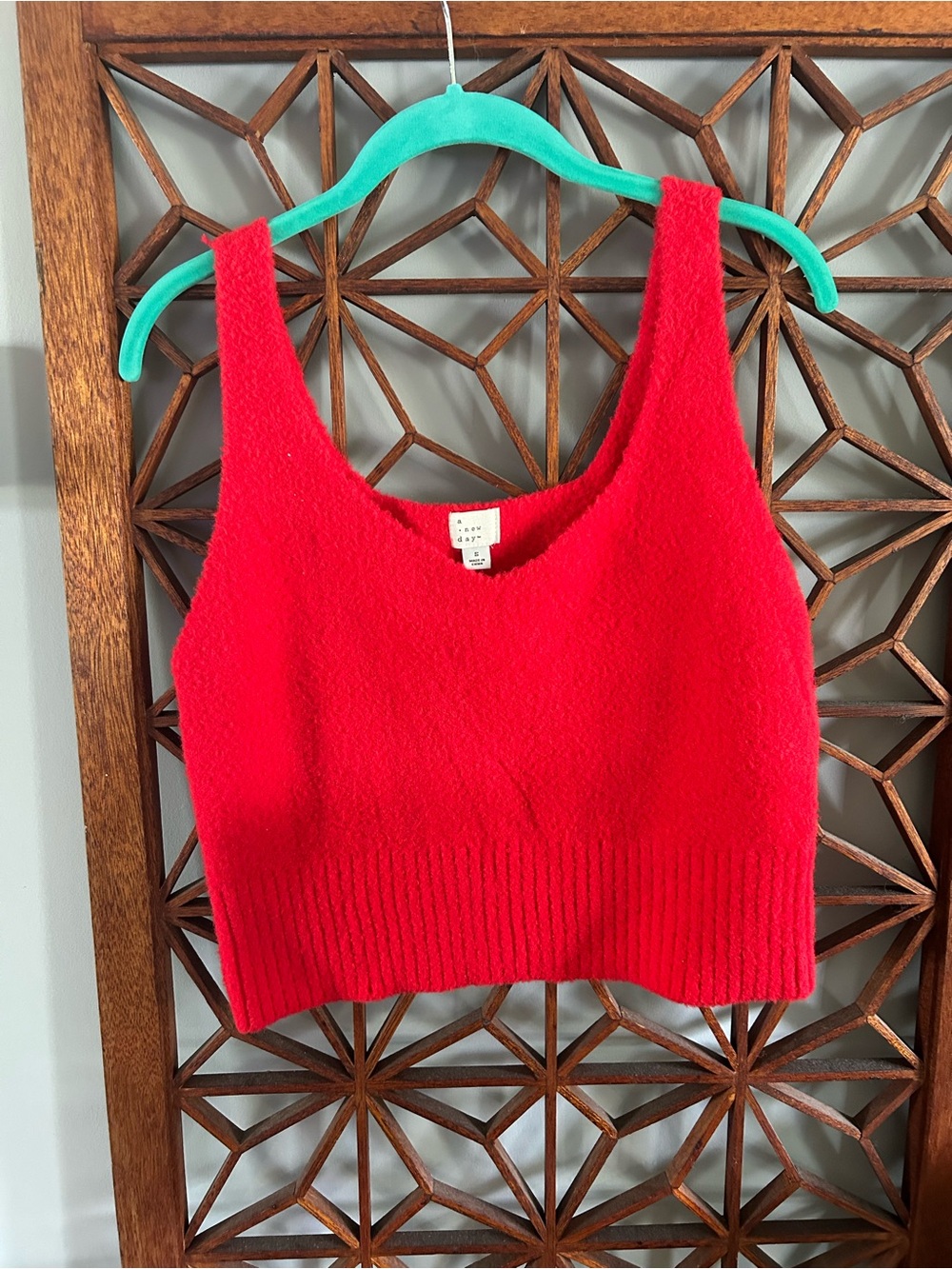a new day Red Knit Crop Tank